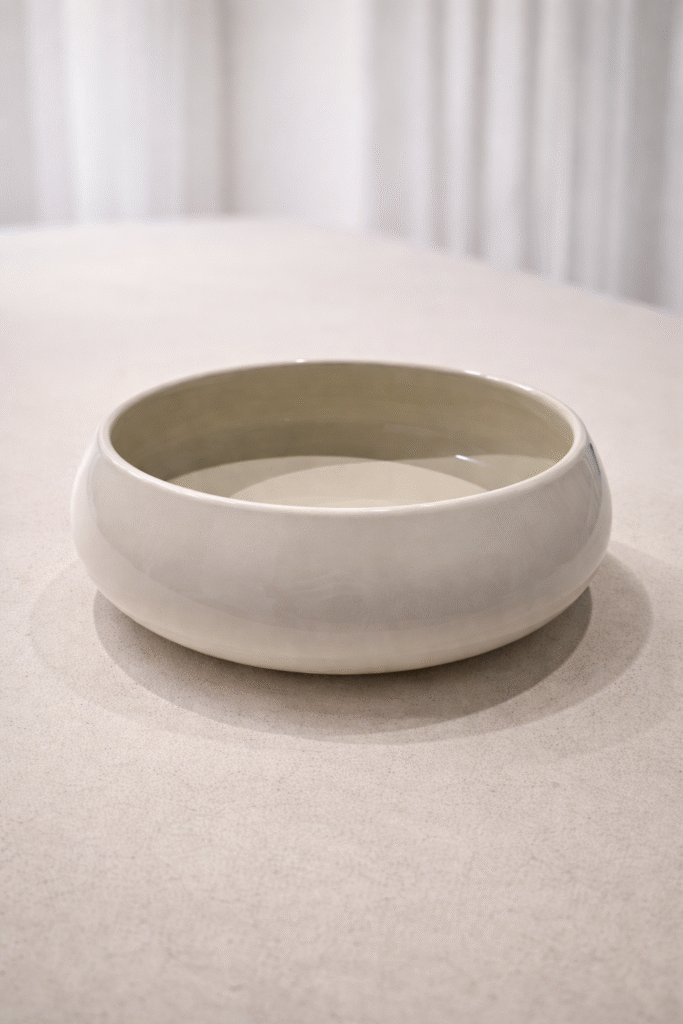 saladier en porcelaine de luxe haut de gamme beige